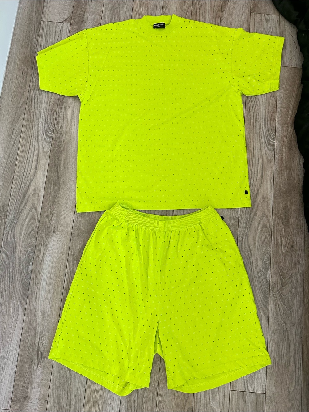 Balenciaga Neon Yellow Athletic Shorts